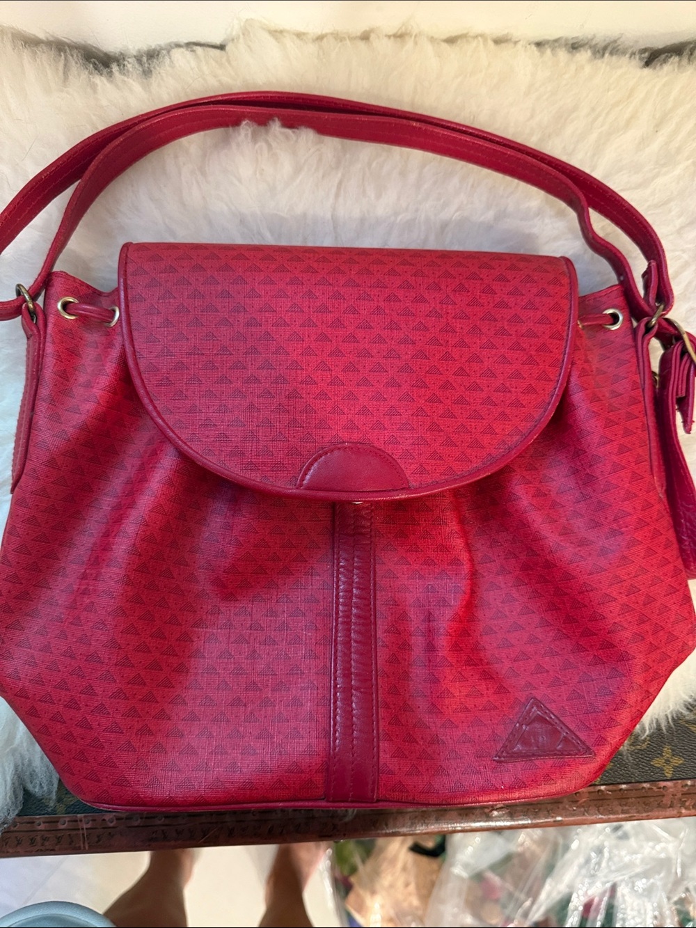 VINTAGE 1984!  Liz Claiborne Red Bag